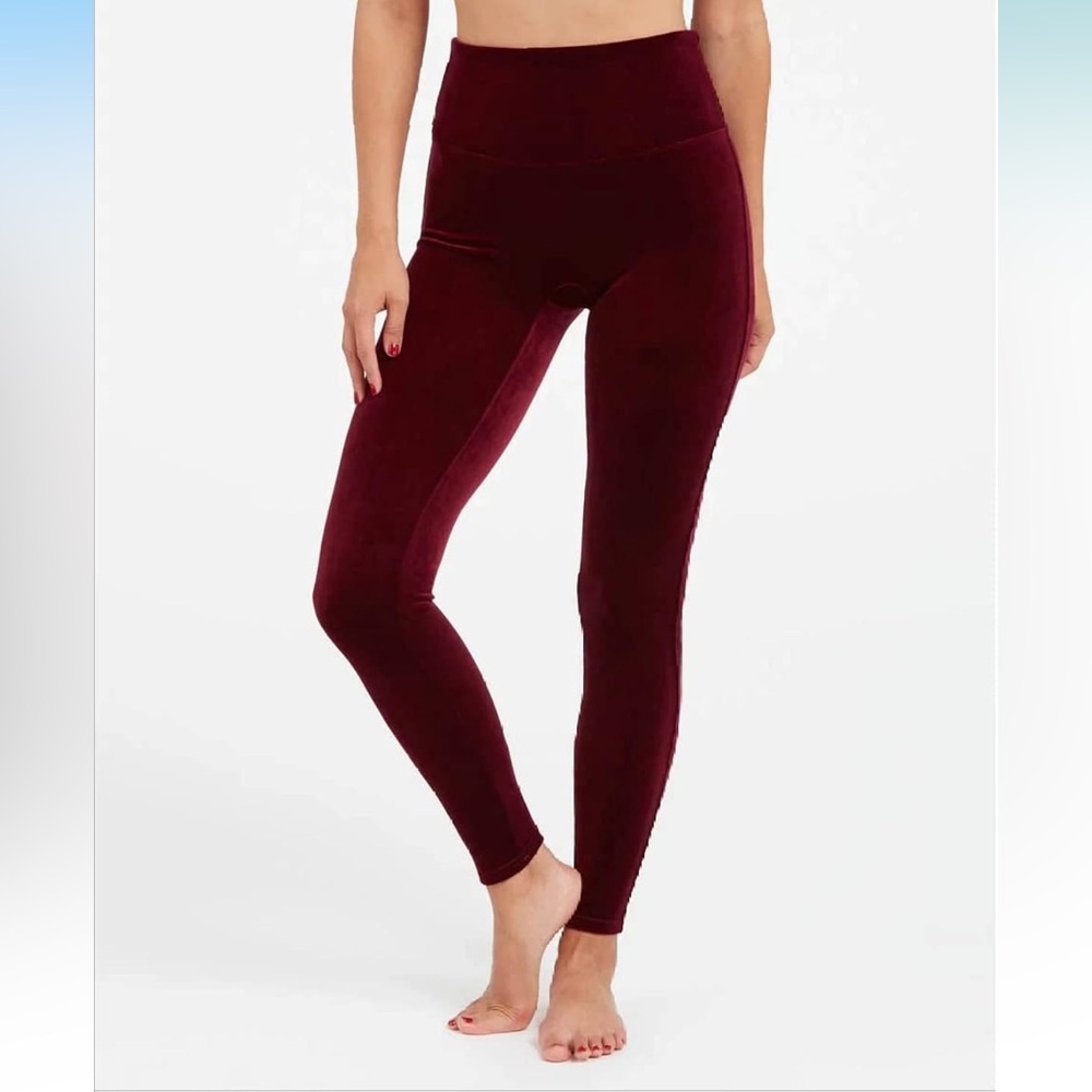 Women’s Spanx Burgundy High-Waisted Leggings Size Medium
